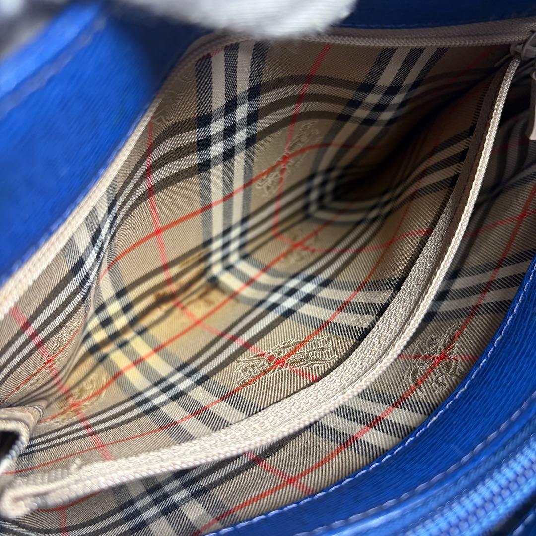 【希少カラー】BURBERRY ワンショルダーバッグ ブルー ノバチェック