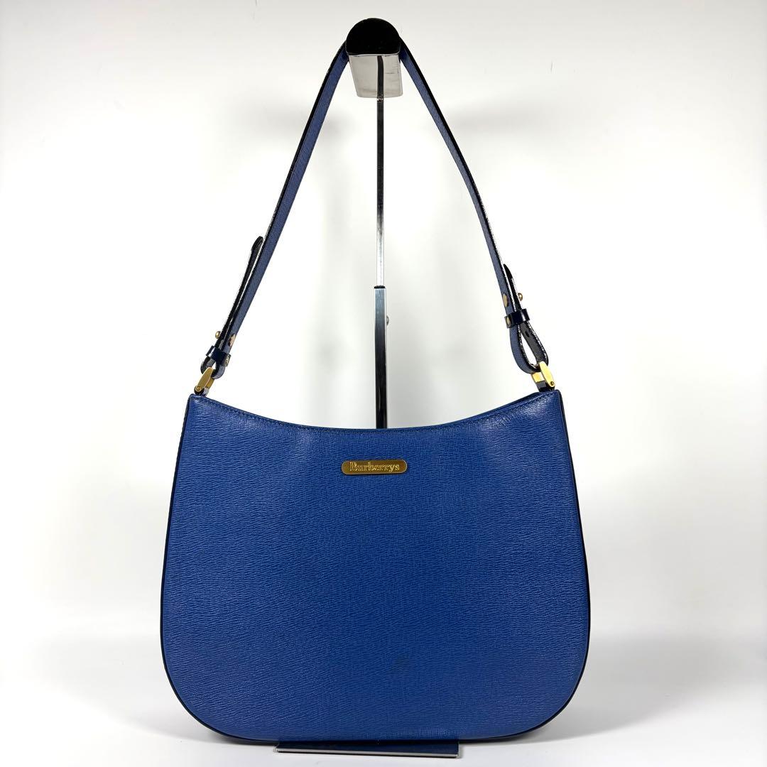 【希少カラー】BURBERRY ワンショルダーバッグ ブルー ノバチェック