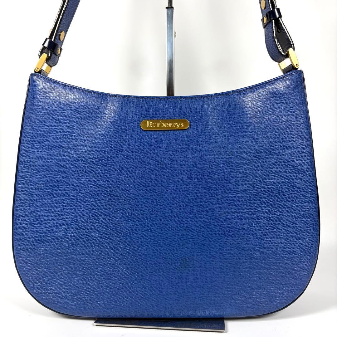 【希少カラー】BURBERRY ワンショルダーバッグ ブルー ノバチェック