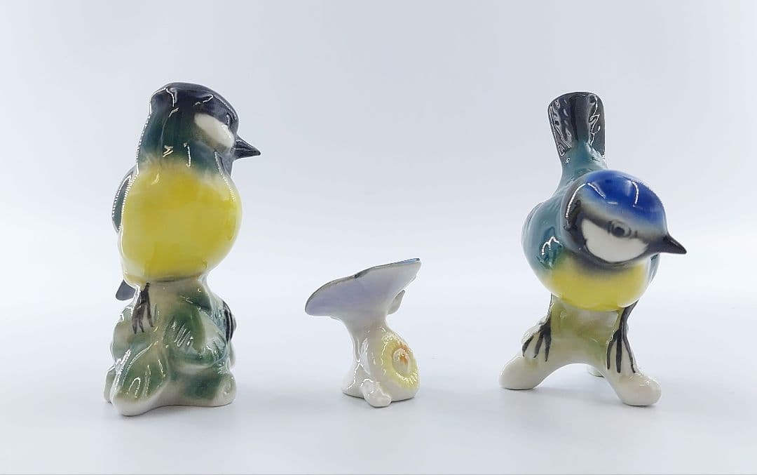 Wagner&Apel ワーグナー＆アペル 小鳥とチョウのオブジェ 陶器製 置物