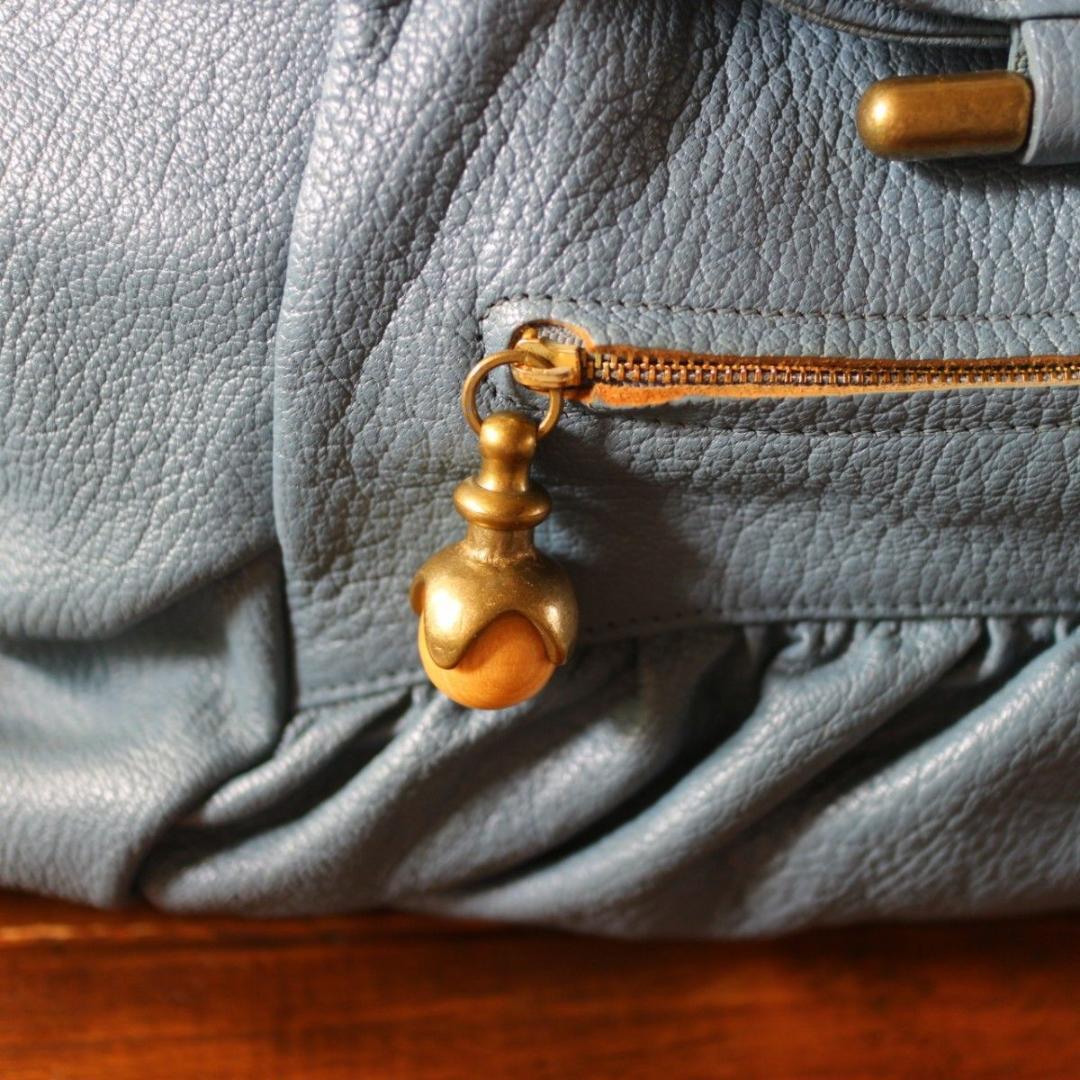 美品 TOFF&LOADSTONE 本革 バッグ スモーキーブルー