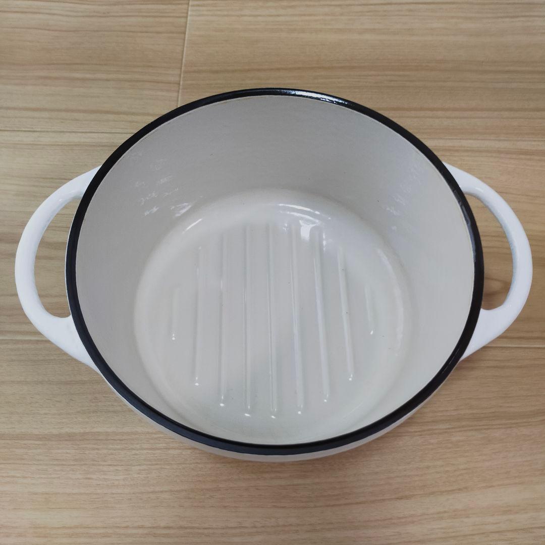 バーミキュラ　オープンポット　ラウンド18cm　パールホワイト　レシピ本付き