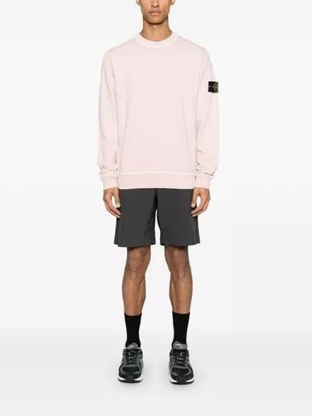 25SS【新品】STONE  袖ワッペンロゴ スウェット M ローズ