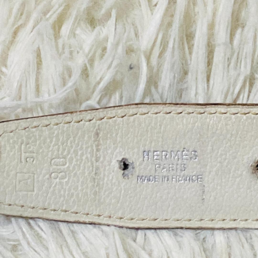 HERMES エルメス コンスタンス リバーシブルベルト 80 シルバー レザー