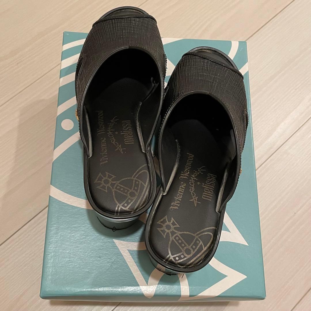 ヴィヴィアンウエストウッド×メリッサ　ブラックミュール（数回使用）24センチ