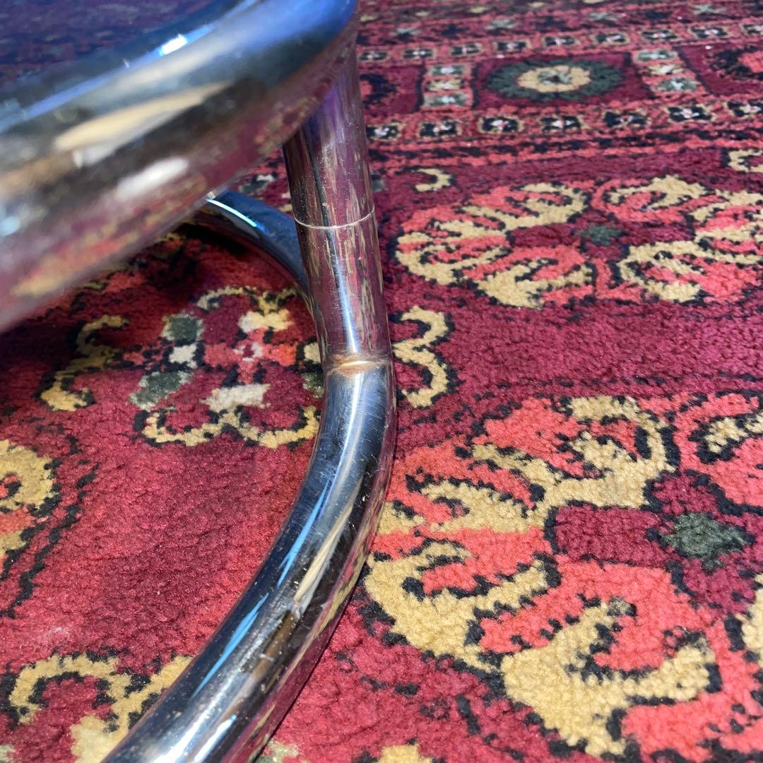 ミッドセンチュリー　ラウンドテーブル　スペースエイジ　 ガラス製3段テーブル