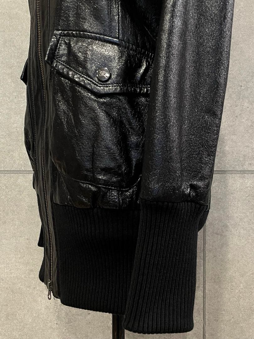 BURBERRY BLUE LABEL ラビットファー レザージャケット M