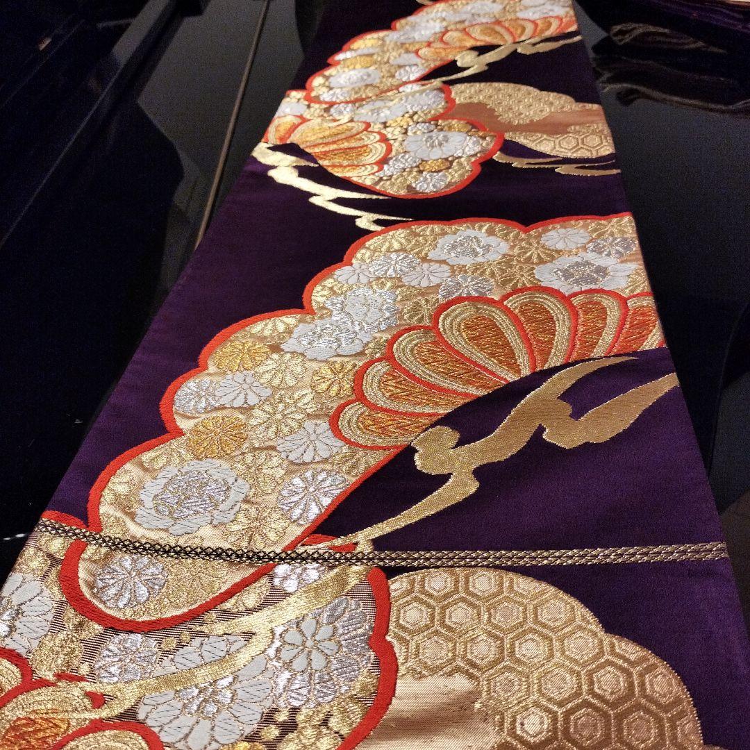 A616★逸品‼️豪華刺繍‼️ひな祭り‼️袋帯正絹テーブルランナー2ｍ2cm