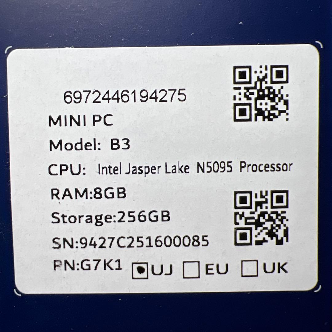 新品未開封Bmax ミニpc B3 8GB+256GB