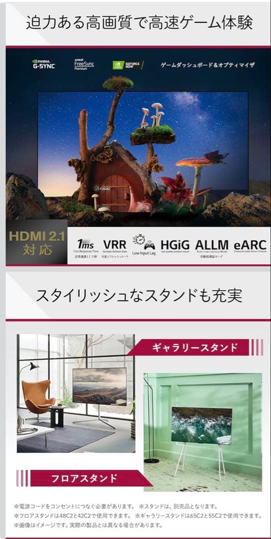 【カワセミさん専用】LG有機ELテレビ65型4KチューナーOLED65C2PJA