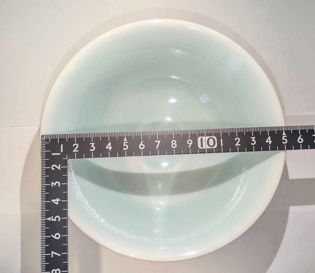 『館林貞夫』青磁唐草紋　平茶碗　茶道具　古琳庵　坂田柿右衛門様式　有田焼