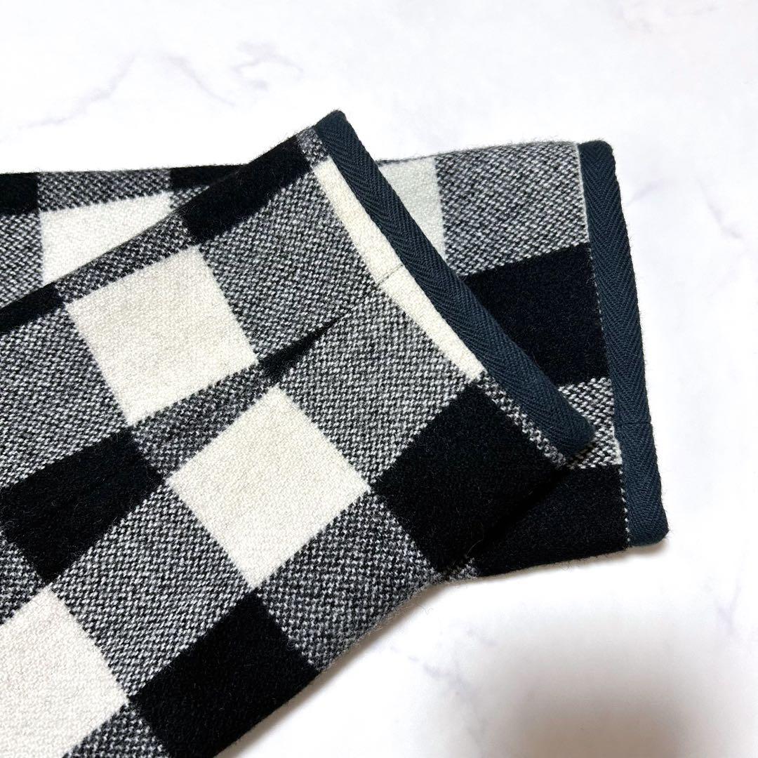マドモアゼルノンノン ウールチェック ノーカラージャケット ウールコート日本製