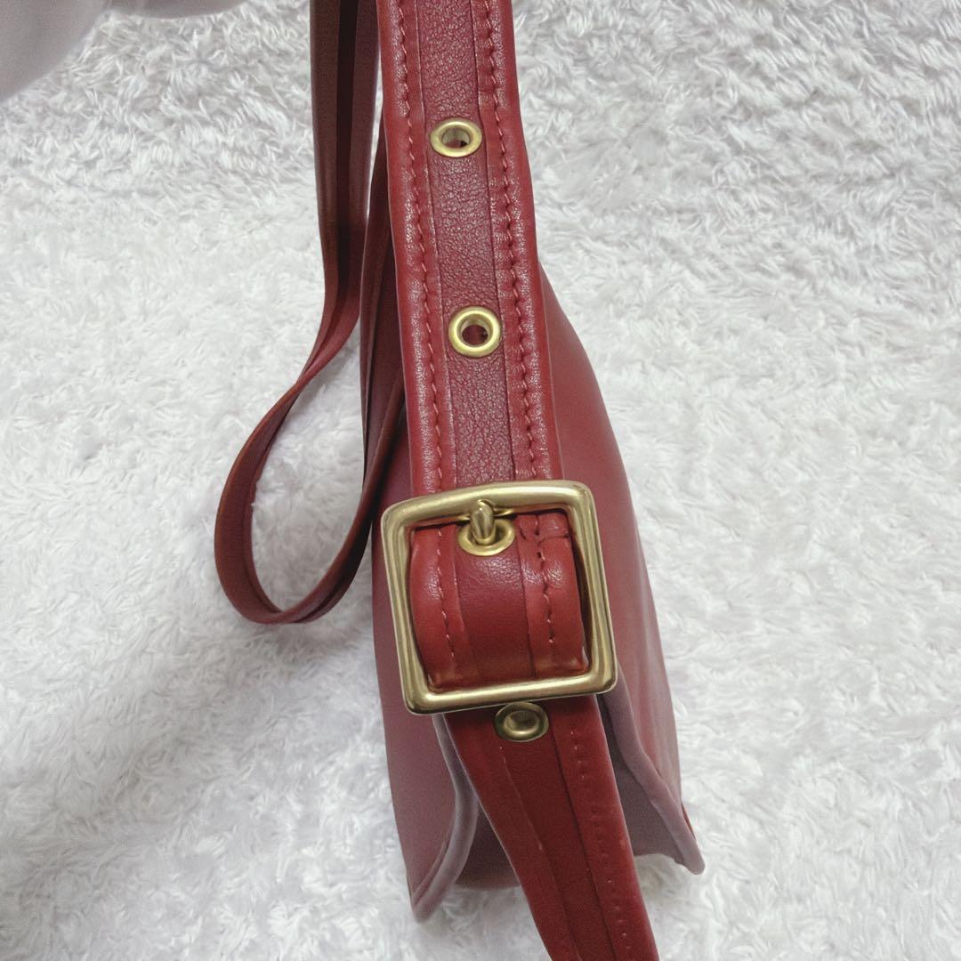 【美品】オールドコーチ 赤 ショルダーバッグ