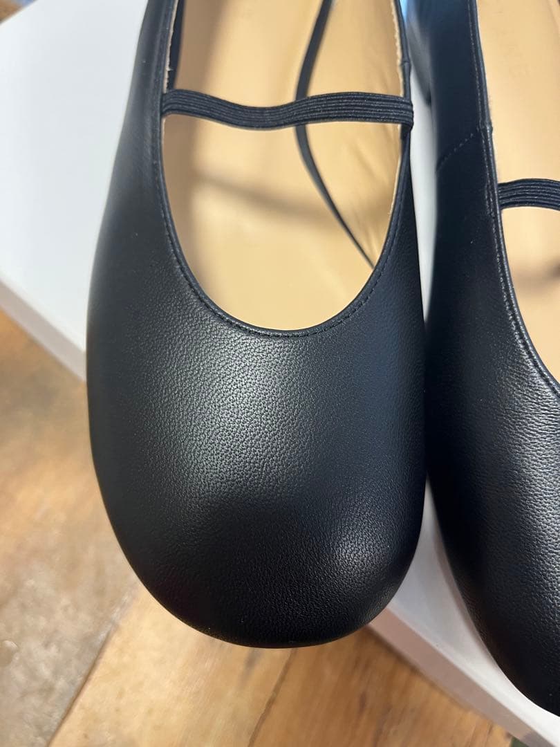 オブリークトウ フラットバレエシューズ 37サイズ ブラック