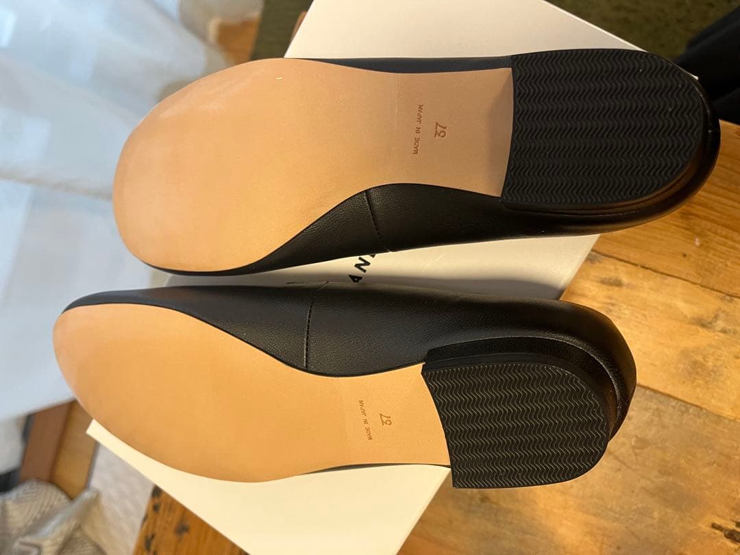 オブリークトウ フラットバレエシューズ 37サイズ ブラック