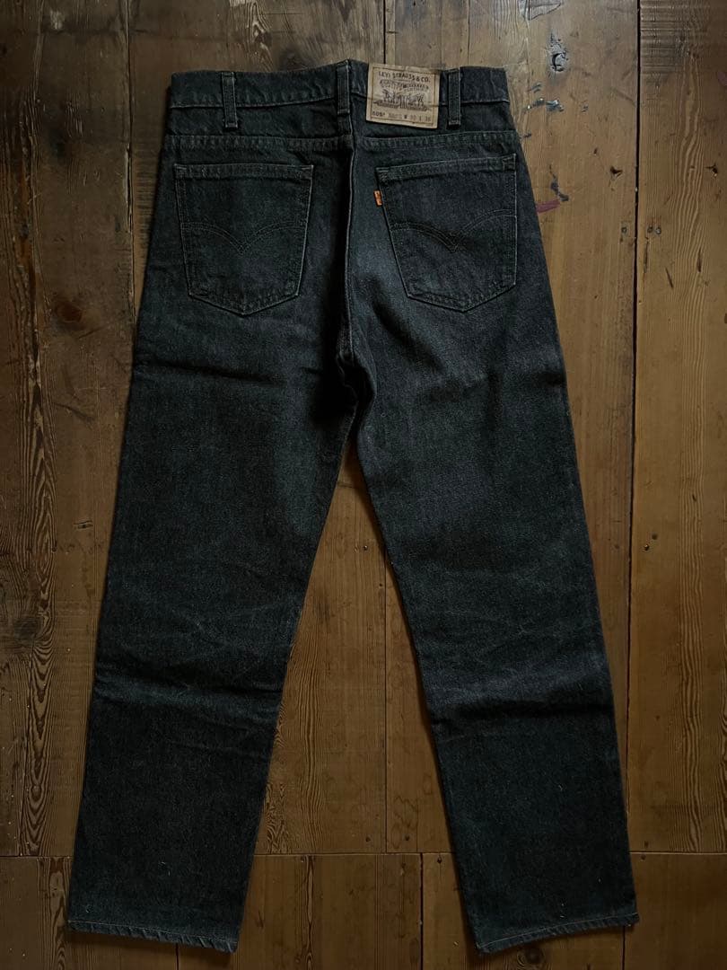 90s levi's 505-0259 先染めブラック　希少鬼ヒゲ　ハチノス