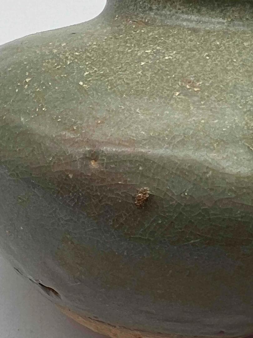 元時代 青磁 龍泉窯小壺　茶入　茶道具　水指 酒器 唐物　古物(F-97）