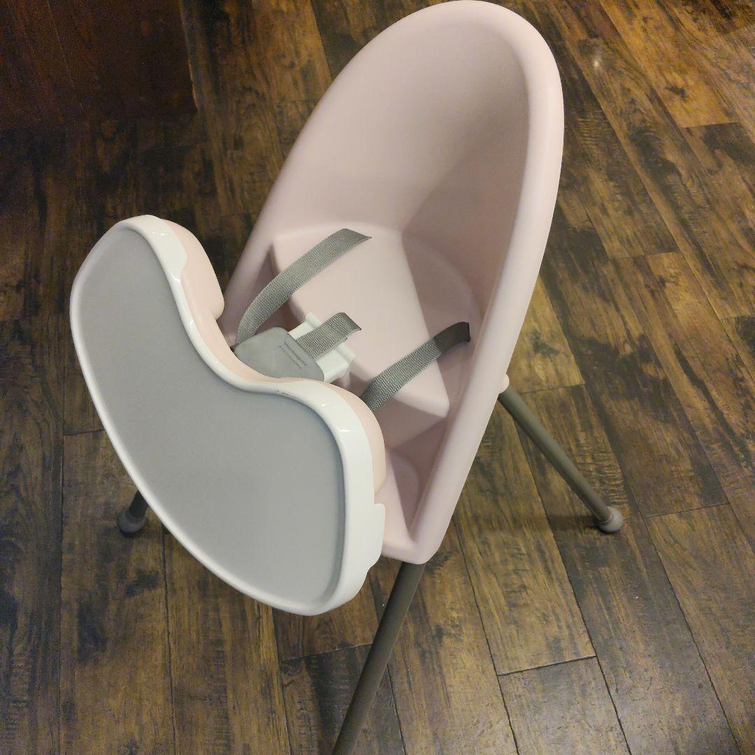 【廃盤・美品】ベビービョルン ハイチェア　ベビーチェア　ピンク ハーネス付き