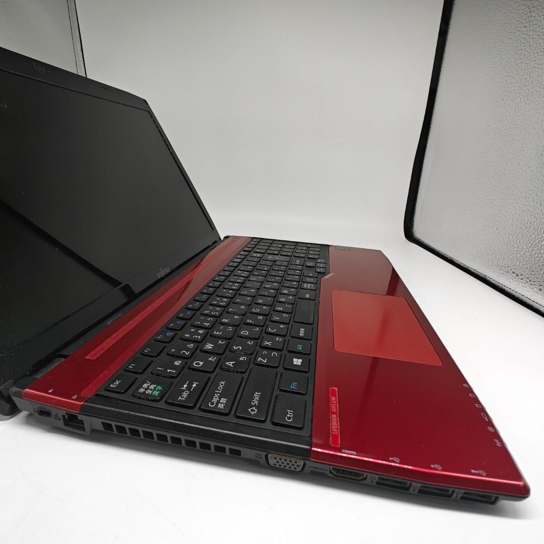【富士通】LIFEBOOK 高速i7 SSD256GB 16GB 赤 ノートPC