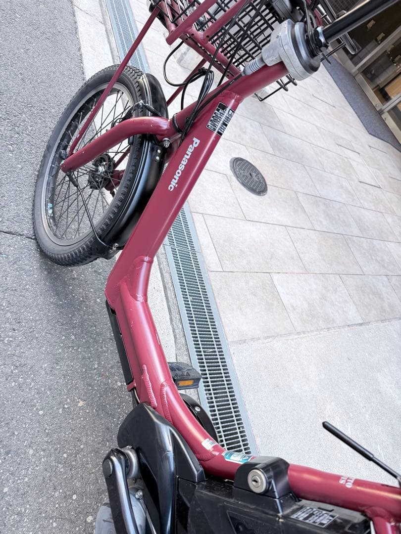 子供乗せ　パナソニック 電動アシスト自転車 赤 チャイルドシート付き