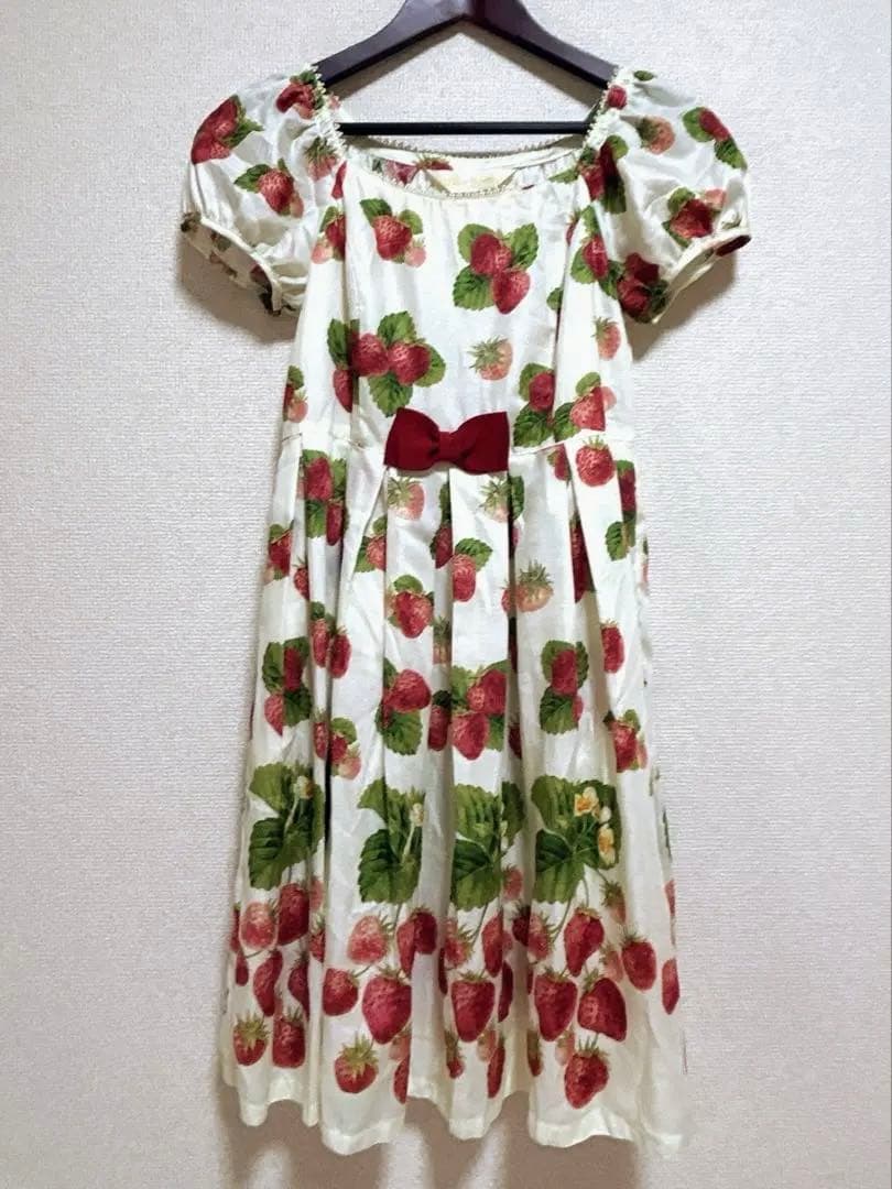 【未使用】ルルゲッタ Sweet Strawberry いちご柄 半袖ワンピース