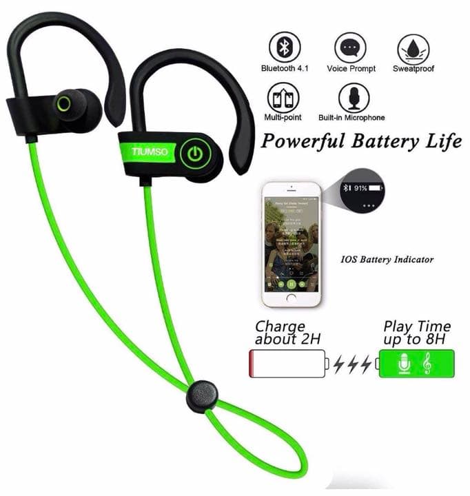 「新品」Tiumso Bluetooth 4.1スポーツ/マイク付きイヤホン