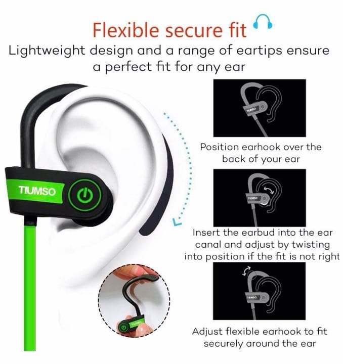 「新品」Tiumso Bluetooth 4.1スポーツ/マイク付きイヤホン