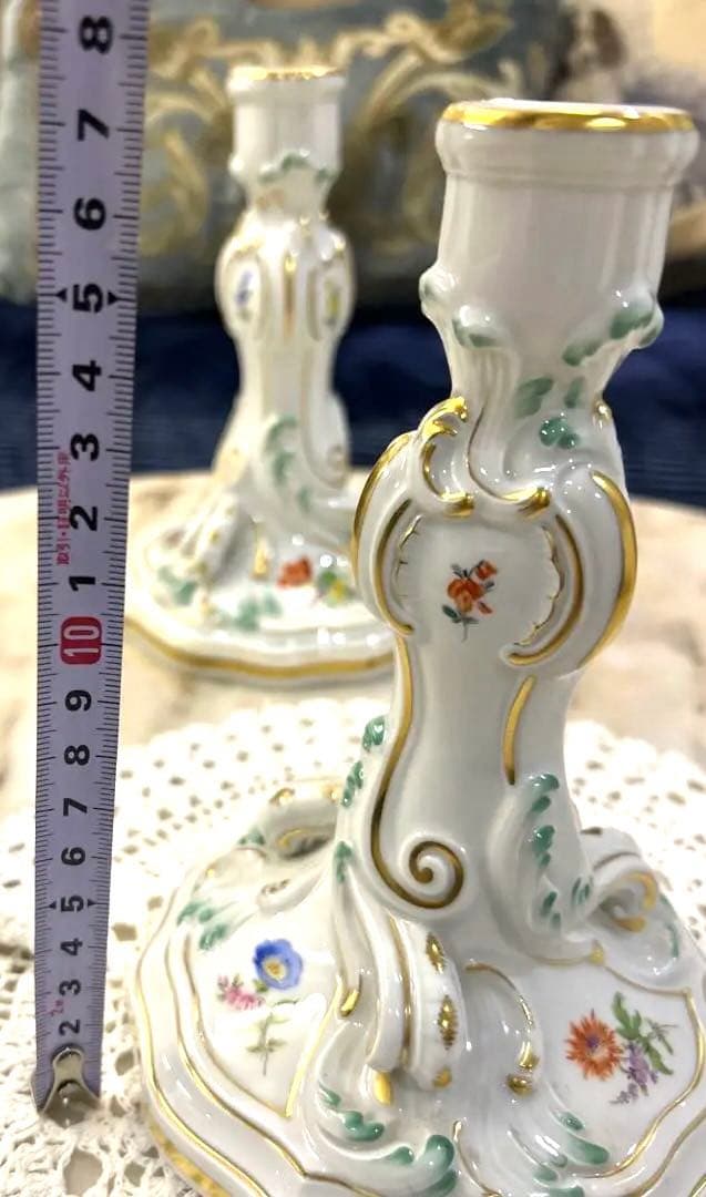 【美品】マイセン　Meissen　キャンドルスタンド　セット