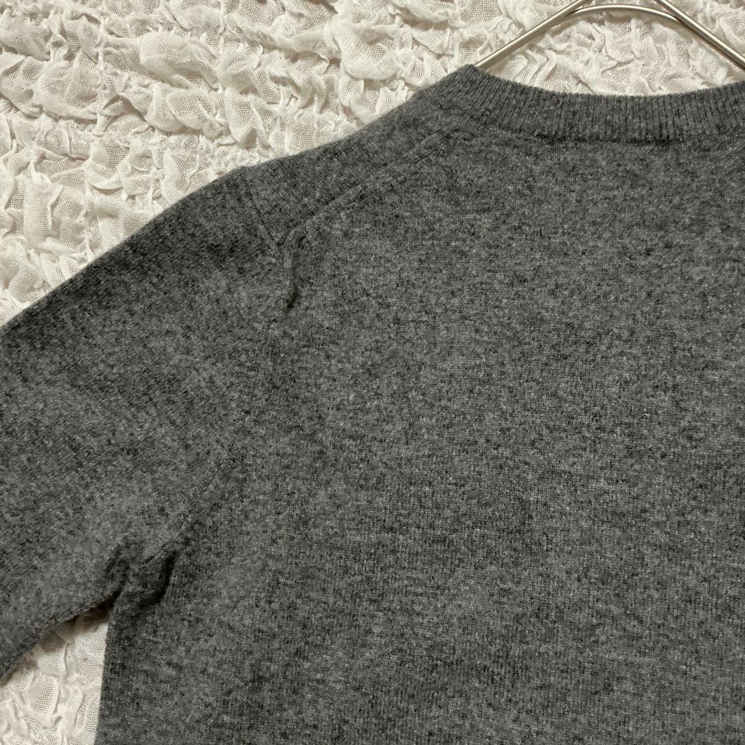 プレイコムデギャルソン　ニットカーディガン　クルーネック　チャコールグレー　M