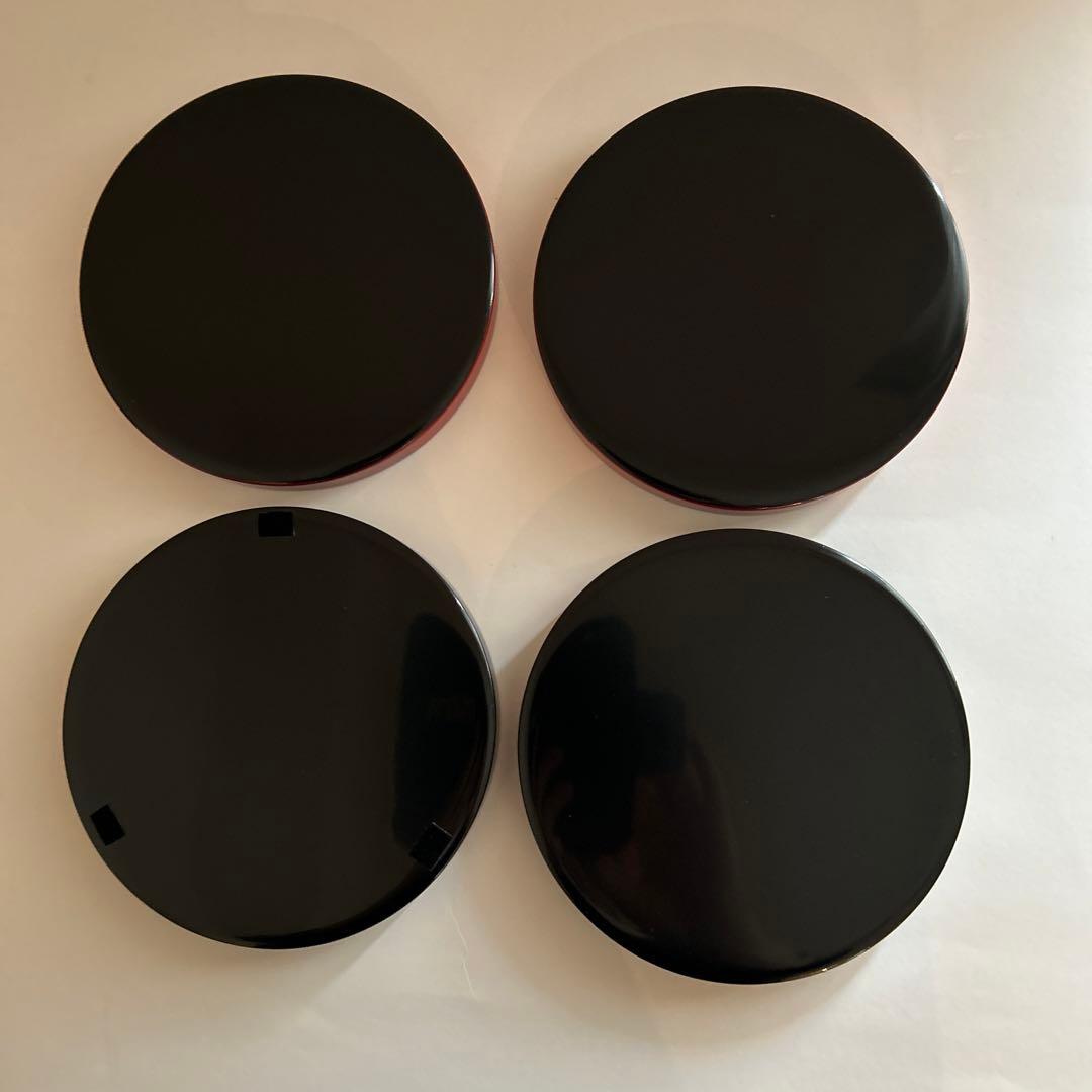 輪島本朱、黒漆塗り五寸皿4客