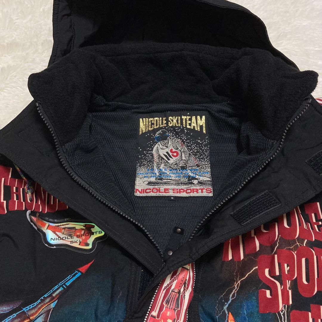 【希少】ニコルスポーツ スキーウェア コラボ 総柄 デザイン 中綿 ジャケット