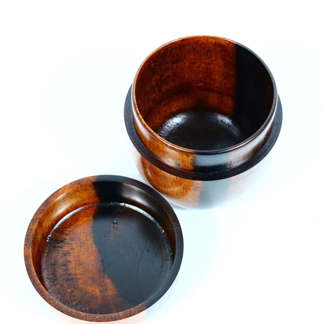 宮平宗仁（仁昭）黒柿 棗 真作保証 木工芸 黒柿棗 茶入 茶道具 天然木