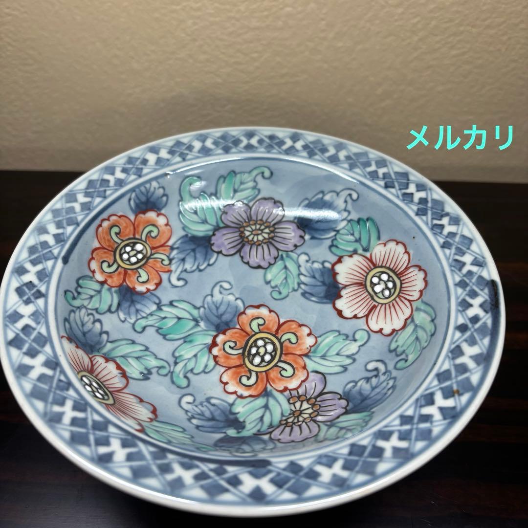 佐藤走波　染錦花文　高台皿　1客