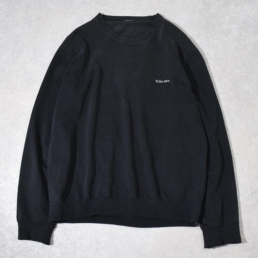 90s ヨウジヤマモト Y's for men ロゴ スウェット ボロ フェード