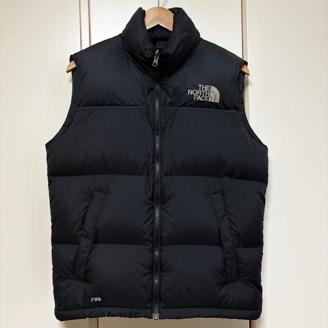 ヌプシ　ノースフェイス　ダウン　ベスト　センターロゴ　Sサイズ