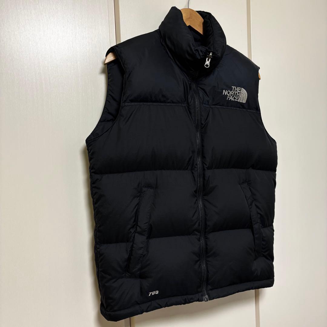 ヌプシ　ノースフェイス　ダウン　ベスト　センターロゴ　Sサイズ