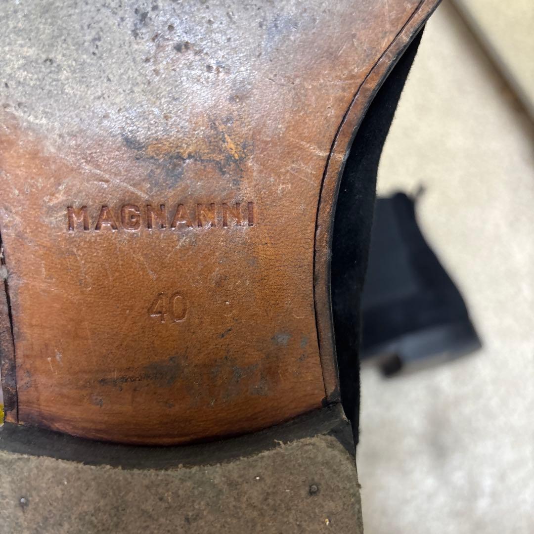 ひ*で様 マグナーニ　40 メンズ　黒 スエード サイドゴアブーツ