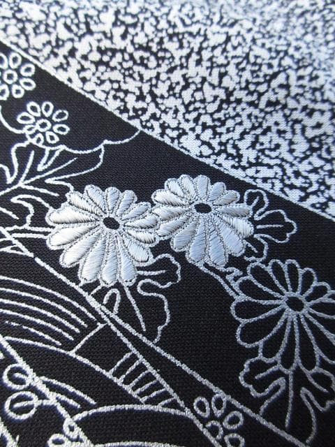 着用少ない！たたき染め＊金彩＊刺繡＊白＆黒＊作家物＊訪問着＊１６１ｃｍ＊裄６５