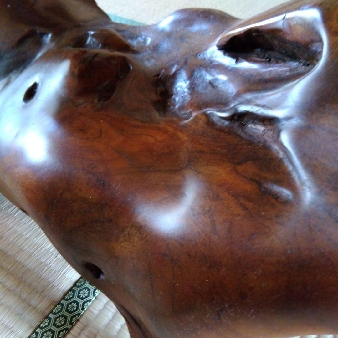 【対馬の欅木手彫り】銘木欅木彫りオブジェ天然椿油仕上げ【断捨離価格】