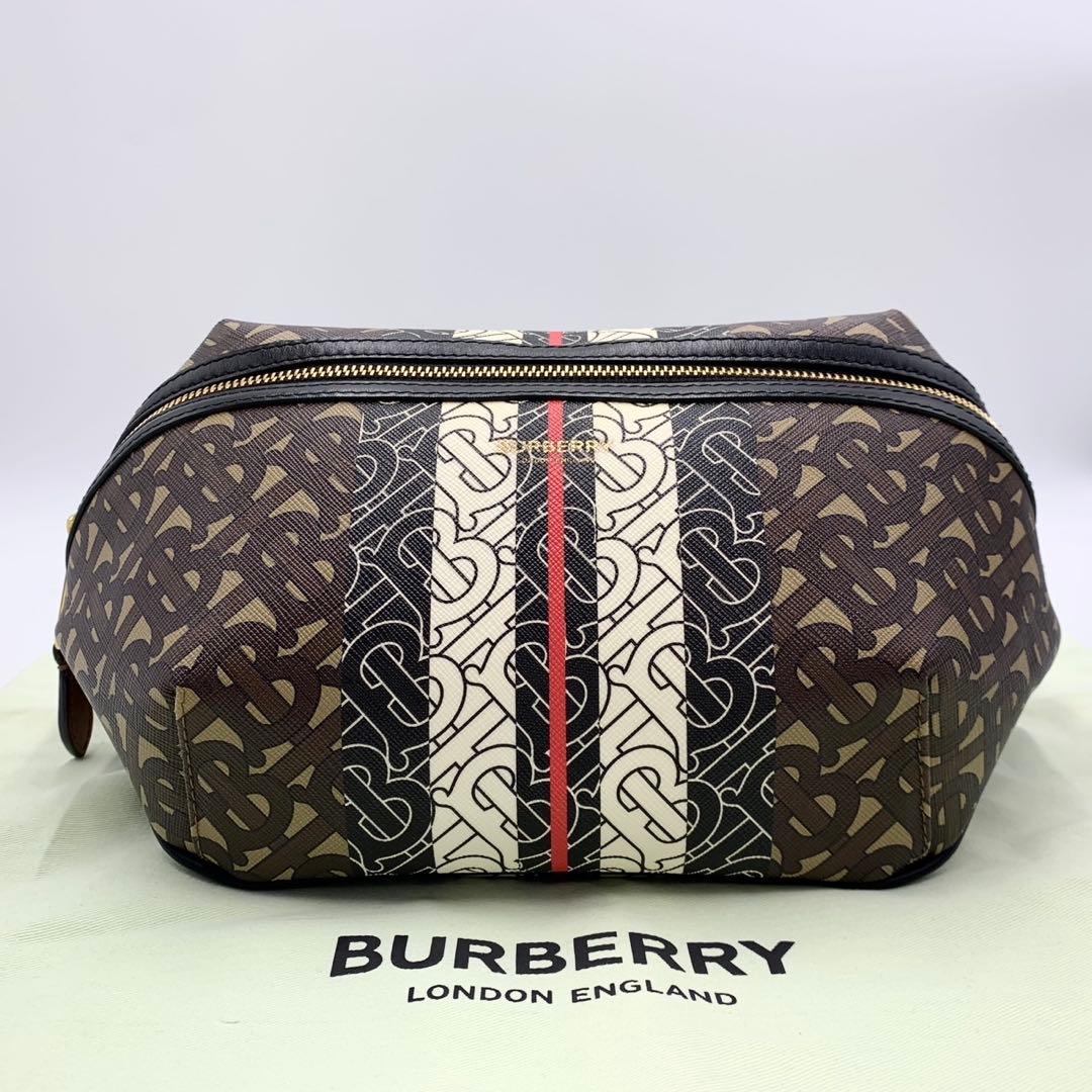 極美品 保存袋付きBurberry バーバリー TBモノグラム ボディバッグ