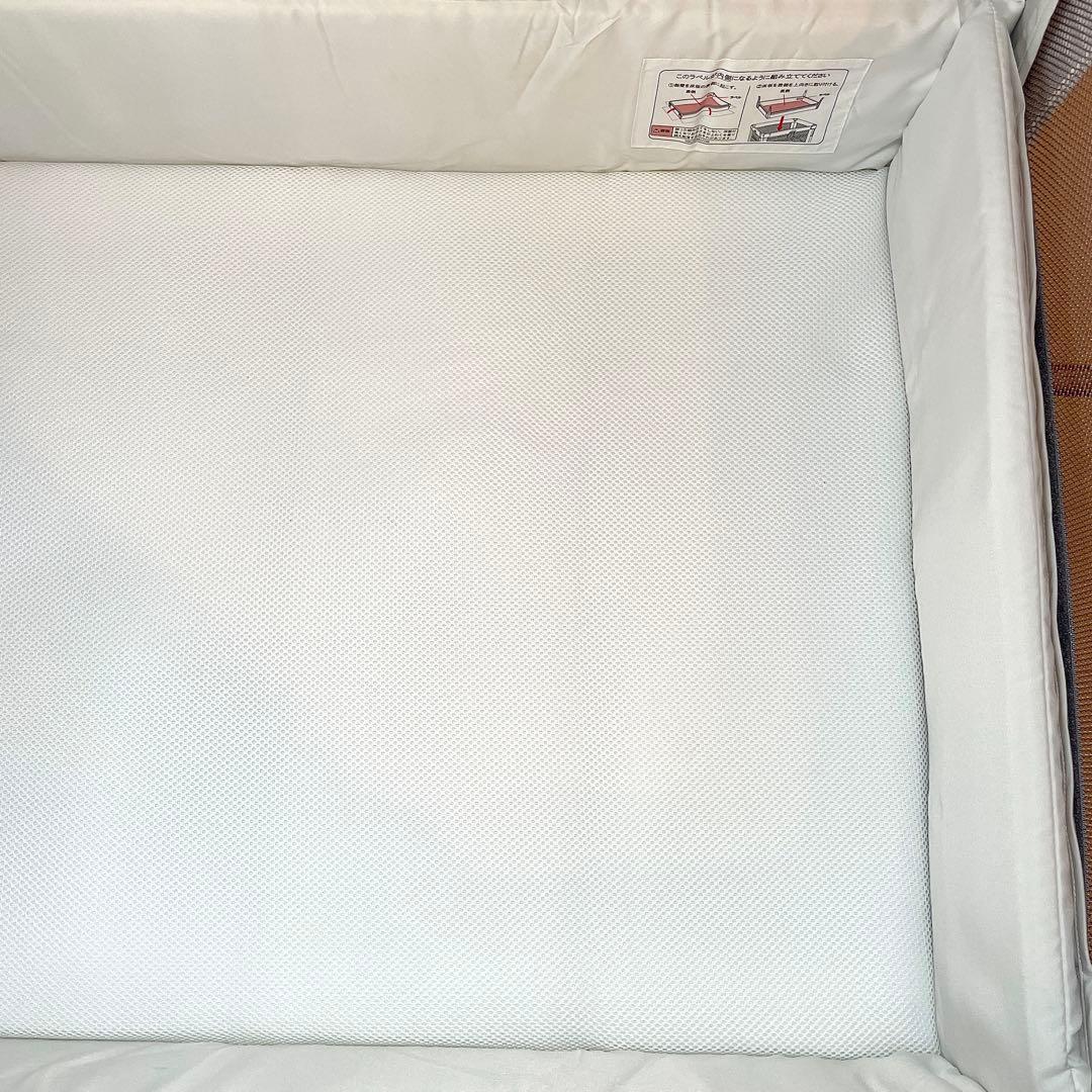 美品 Aprica ココネル エアー AB ベビーベッド　グレーベアー