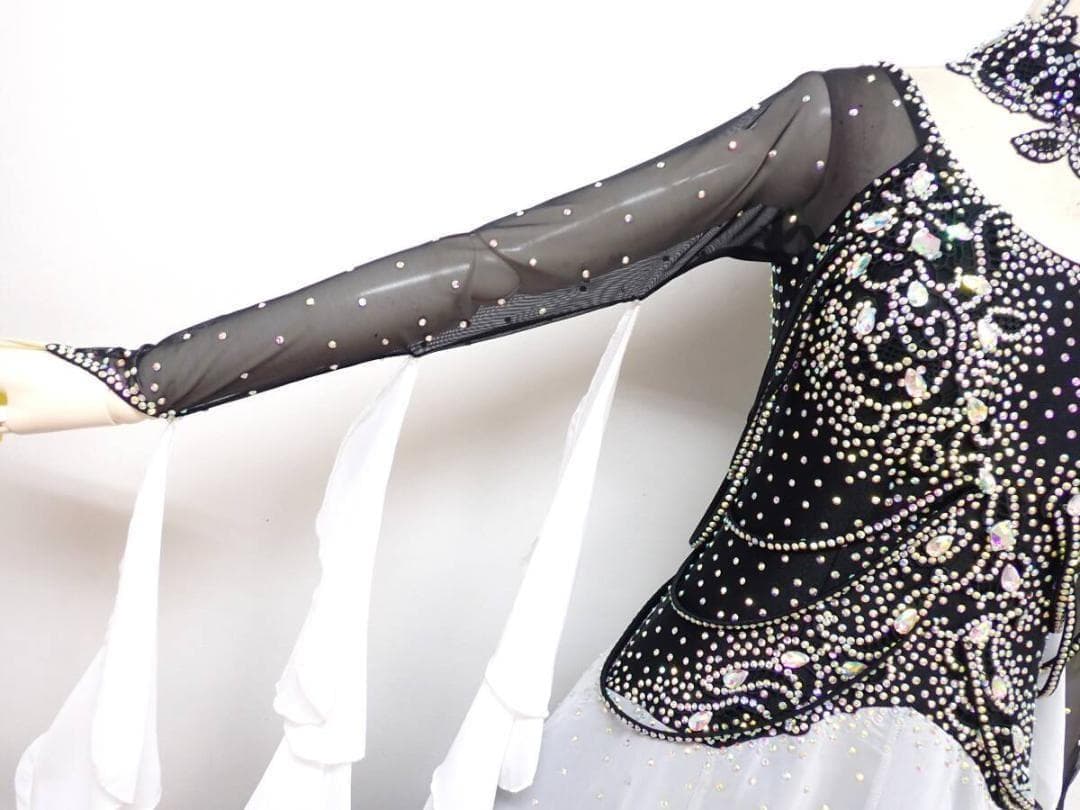 6362★美品★L★黒/グレー/グラデーション/スタンダードドレス☆社交ダンス