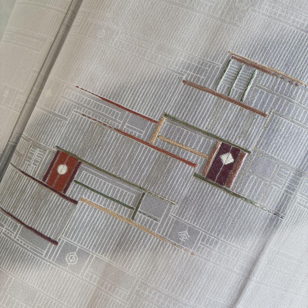 付け下げ　フルセット　着物　正絹　トールサイズ　訪問着　刺繍　粋シンプル　J8