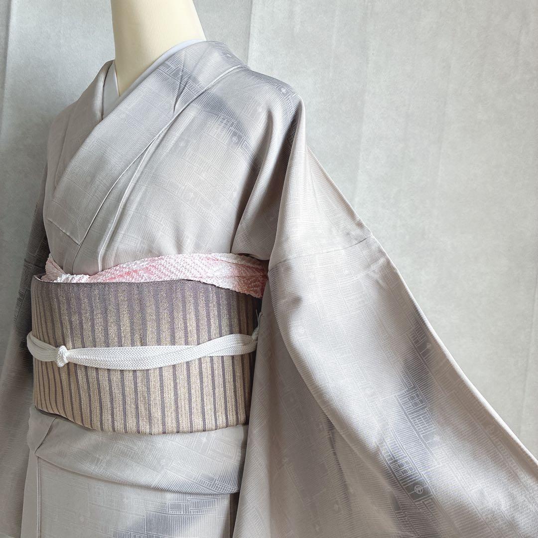 付け下げ　フルセット　着物　正絹　トールサイズ　訪問着　刺繍　粋シンプル　J8