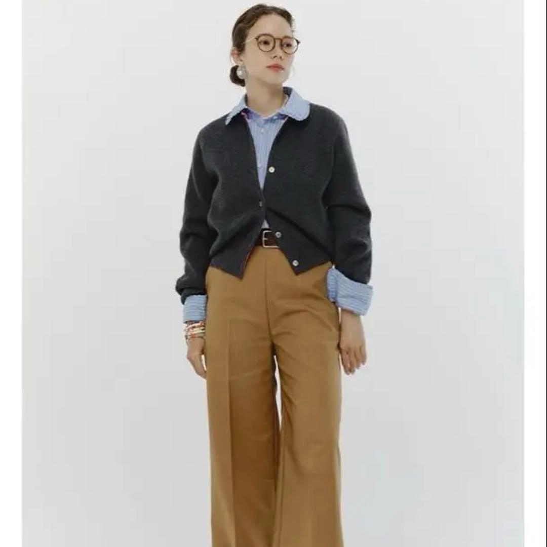 yori ミニフリルストライプシャツ ストライプ ブラウス 36