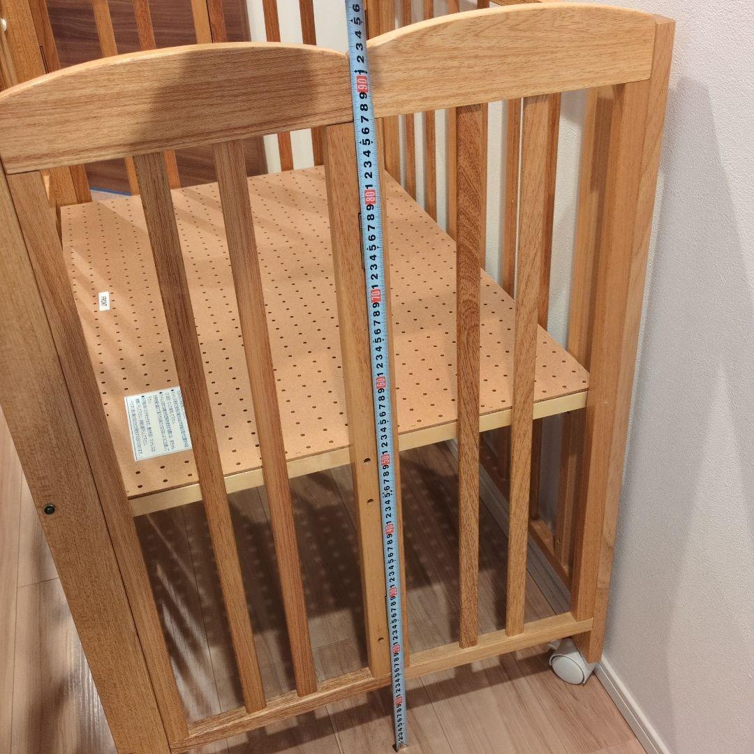 【千葉市 手渡し限定】KATOJI 木製オープンタイプベビーベッド　60×90