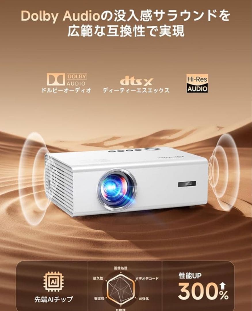 iSinbox 家庭用プロジェクター 4K対応 天井投影 小型