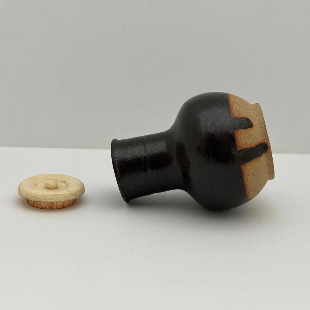 茶道具 暁窯 岡田暁山 利休鶴首写茶入 仕服添 茶道