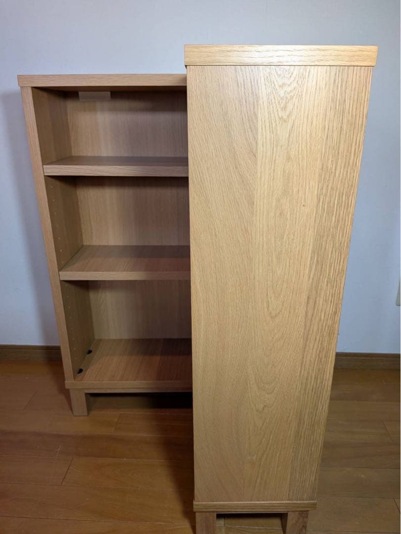 ■送料込■無印良品 木製薄型ラックコーナー用小 奥行22cm 本棚 棚