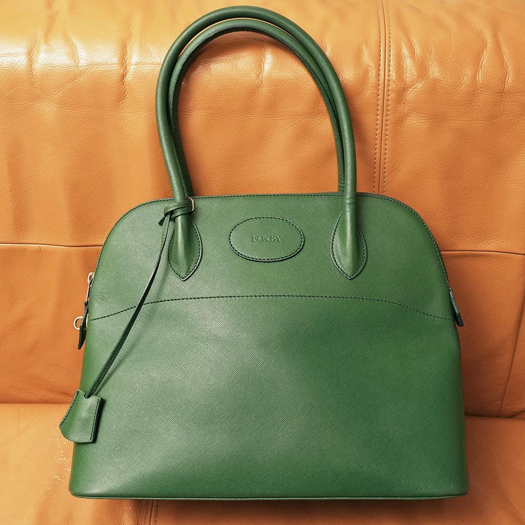 MADE IN ITALY　FOXEY　ハンドバッグ　グリーン　マカロン